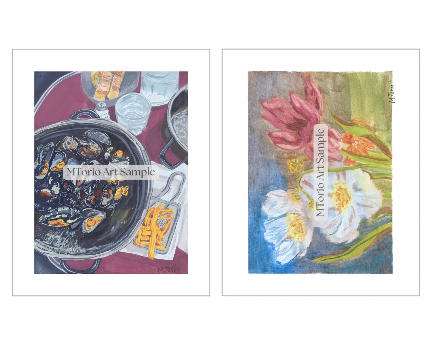 Moules Frites and Vintage Bloom Print Pack